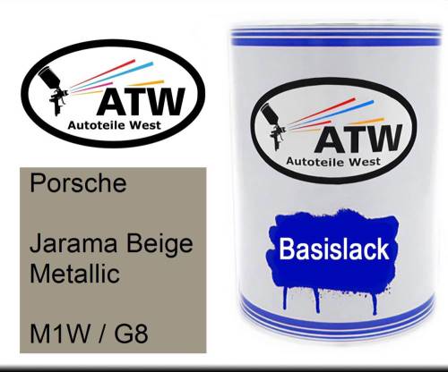 Porsche, Jarama Beige Metallic, M1W / G8: 500ml Lackdose, von ATW Autoteile West.